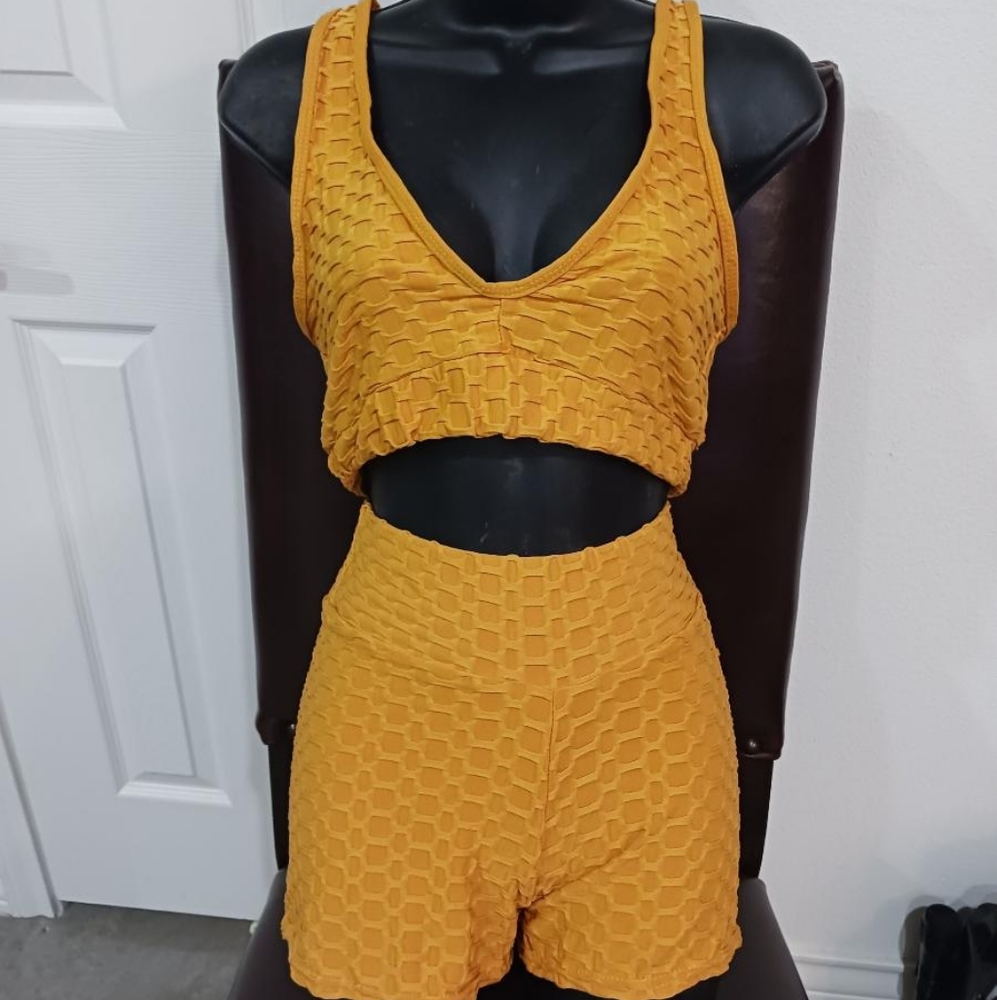Women's Gold 2 piece short set